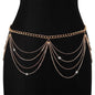 Metal Rhinestone Waist Chain Tassel Multi-layer Waist Chain