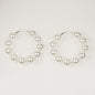 Round Pearl Bead Hoop Earrings
