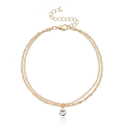 Bohemian Layered Tassel Anklet Summer Beach Anklets Chain