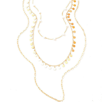 Multi Round Small Disc Charm Necklace