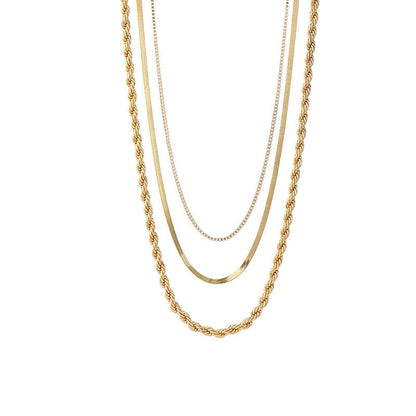 Multi Layered Twists Chain Necklaces