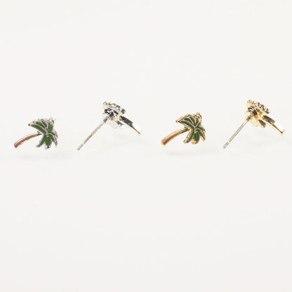 Cabbage coconut tree stud earrings set