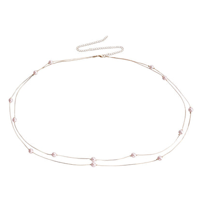 Imitation Pearl Chain Metal Waist Chain Beaded Belly Chains
