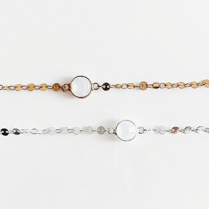 DIsc Chain Crystal Choker Necklace