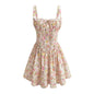 French girl floral suspender dress playful summer dress