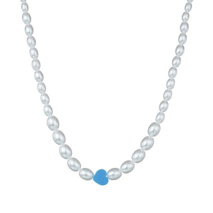 Vintage Pearl Choker Beaded Necklaces Love Design