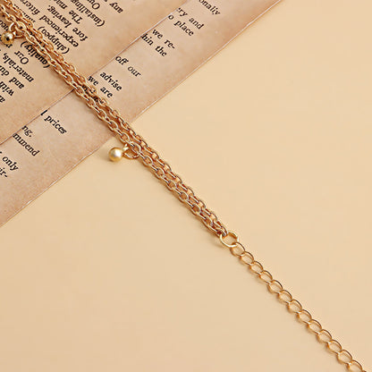 Vintage Double Layer Pearl Bead Chain Belly Chain