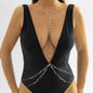 Sexy Imitation Pearl Star Multi-Layer Bikini Breast Chain Body Chain