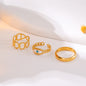 Golden Stainless Steel O-shaped Square Ring Suit