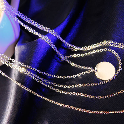 Link Chain Multi Layer Tassel Girls Pendant Necklace