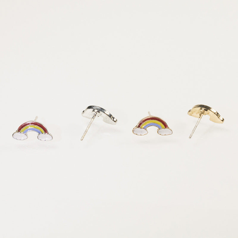 Sheep rainbow stud earrings set