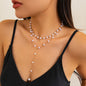 Elegant Imitation Pearl Chain Wed Bridal Jewelry Set