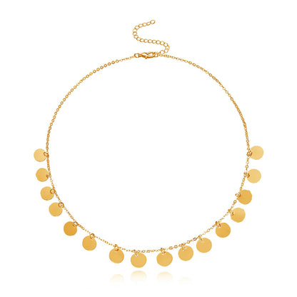 Round Disc Pendant Necklaces for Women