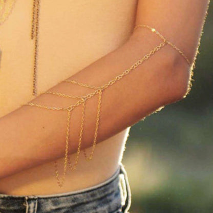 Bohemia Punk Link Chain Ring Connected Bracelets