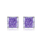 Multicolor Ice Flower Cut Square CZ Stud Earrings, 7*7mm 5A Cubic Zirconia, Dainty Luxe