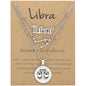 Zodiac Necklace Vintage English Star Image Pendant Three Piece Jewelry Set