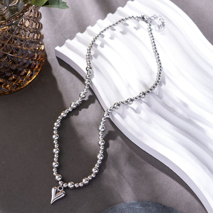 Heart Pendant Beaded Necklace