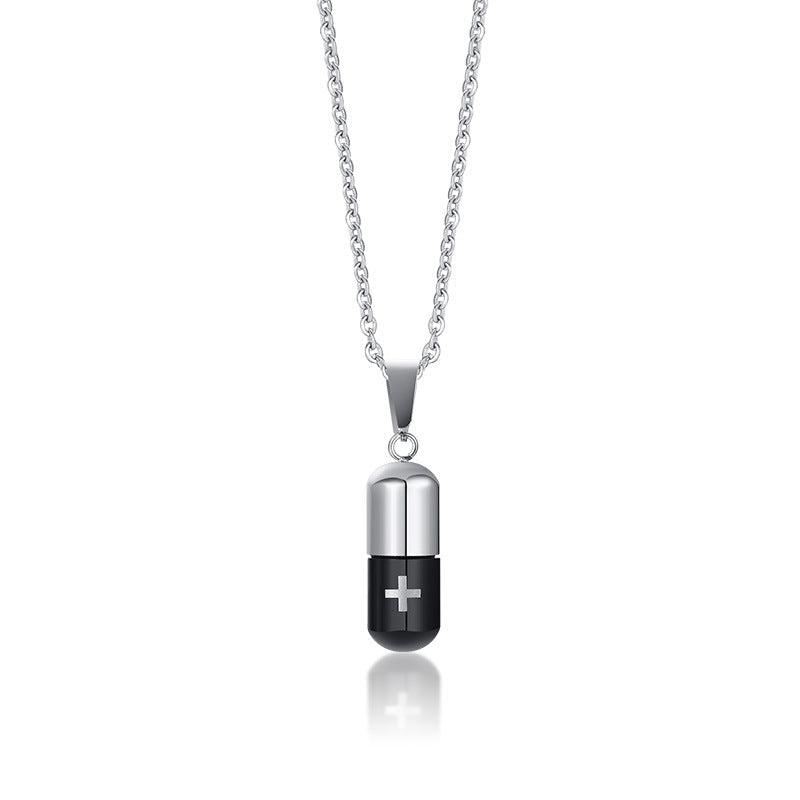 Steel Pill Perfume Bottle Neck Accessories Necklaces