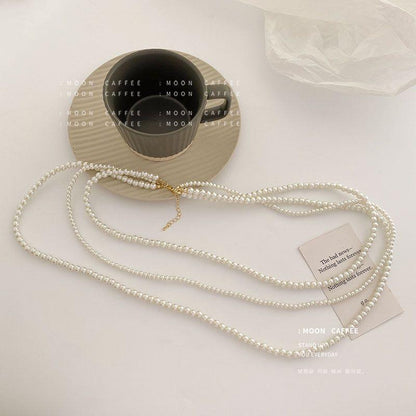 Luxury Pearl Beads extra Long Party Necklace