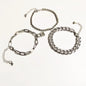 Women Crystal Chain Lock Charm Bracelet Set