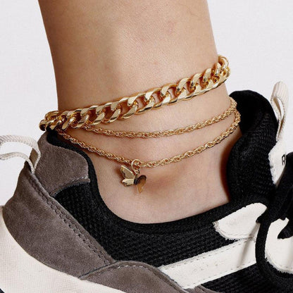 Bohemian Layers Butterfly Anklets Jewelry