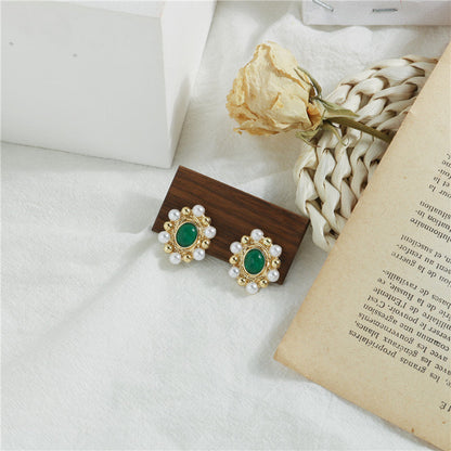 Baroque Pearl Opals Flowers Earrings