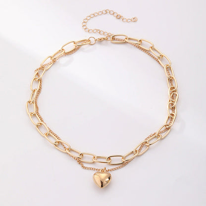 Custom Geometric Multi-layer Heart Necklace