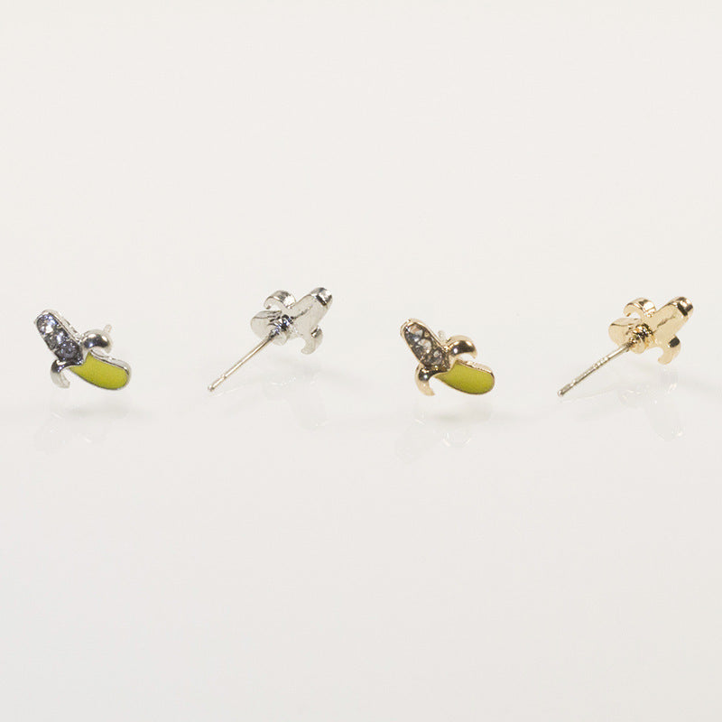 Rhinestone Banana Stud Earring