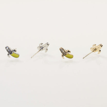 Rhinestone Banana Stud Earring