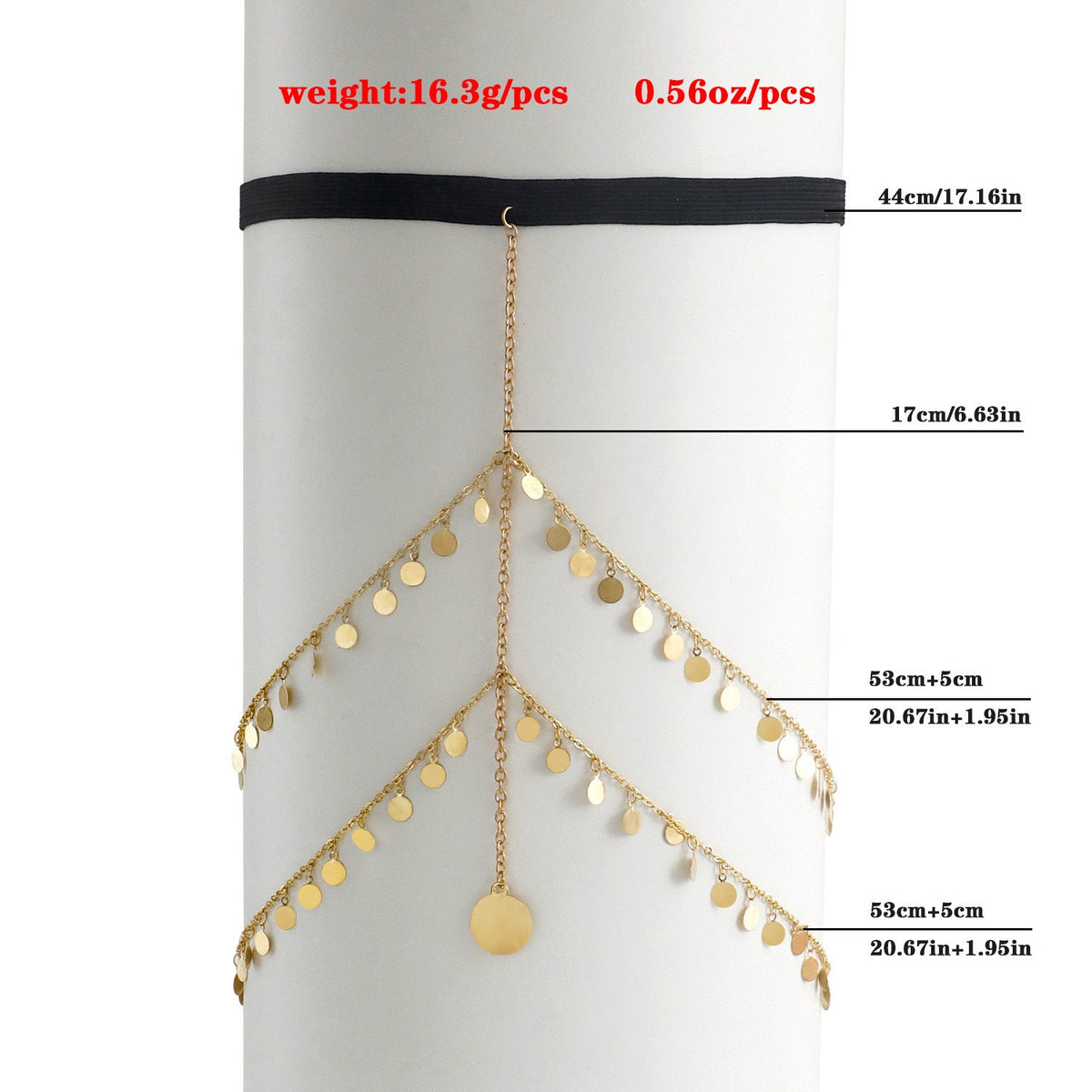 Double Layer Disc Chains Elastic Bandage Thigh Chain