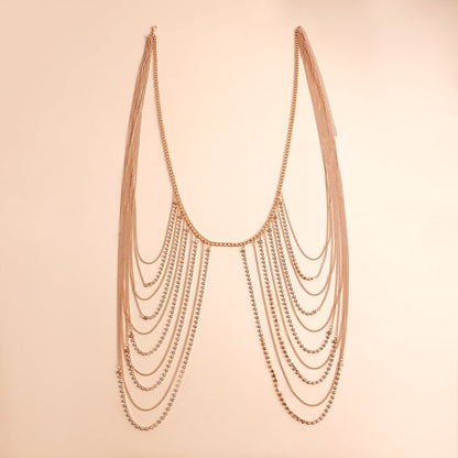 Shiny Rhinestone Multi-Layer Body Waist Chain Round Panties Jewelry
