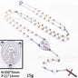 rosary necklace 6mm cross necklace