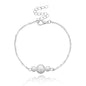 Elegant Dainty Three Pearl Chain Bracelet