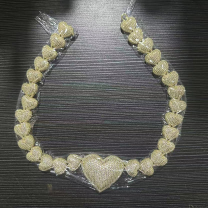 Heart-shaped Zircon Style Peach Heart Chain Necklaces