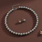 Geometric Round Metallic Beads Choker Necklace Jewelry Set