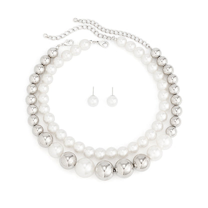 Hip-hop Punk Large Beads Short Necklace Women CCB Beads