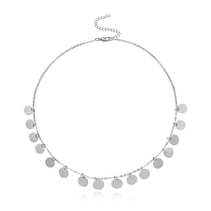 Round Disc Pendant Necklaces for Women