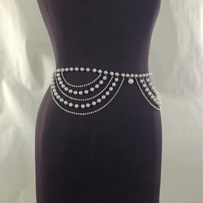 Multi Layer Belly Body Chain Bikini Metal Rave Body Waist Chain