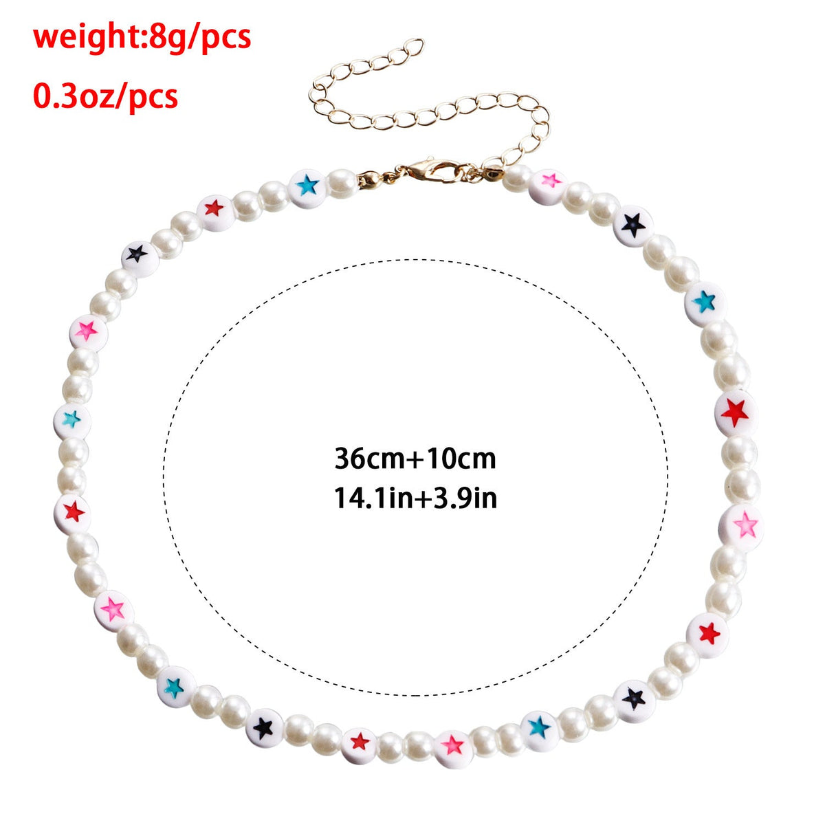 Bohemian Holiday Pearl Necklace Sweet Simple Pearl Star