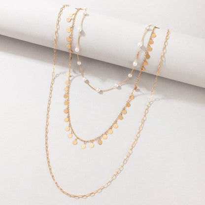 Multi Round Small Disc Charm Necklace