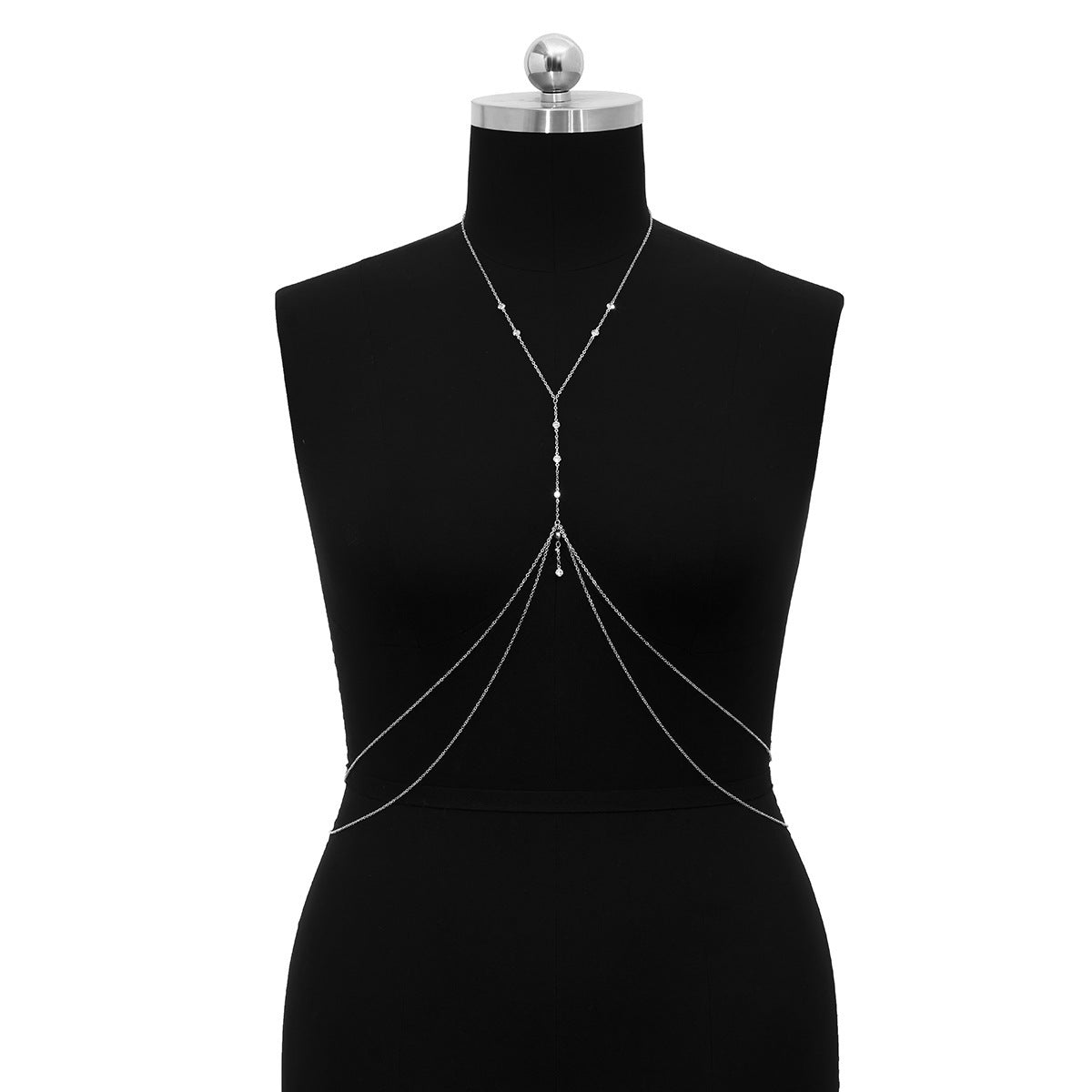 Sexy Body Chain Bikini Crystal Customized Double Layer