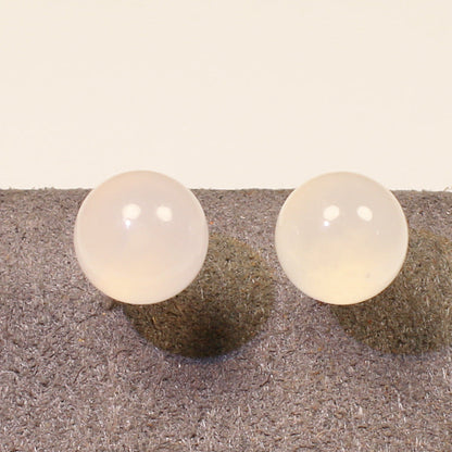 Natural Agate Stud Earrings Simple Round Bead Earrings