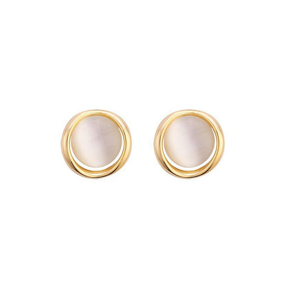 Opal Round Stud Earring for Women