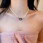 Pink Color Pearl Saturn Necklace