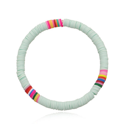 Polymer Clay Rainbow Stretch Bracelet