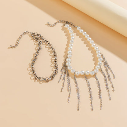 Tassel Sweater Chain Design Double Layer Vintage Necklace