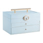 Portable large capacity jewelry box with large mirror
