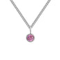 Stainless Steel Necklace With Diamond Birthstone Pendant