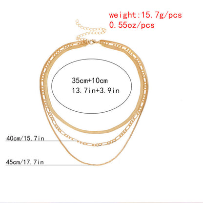 Vintage Layer Necklaces for Women Gold Set Cuban Link Snake Chain