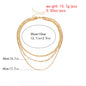 Vintage Layer Necklaces for Women Gold Set Cuban Link Snake Chain